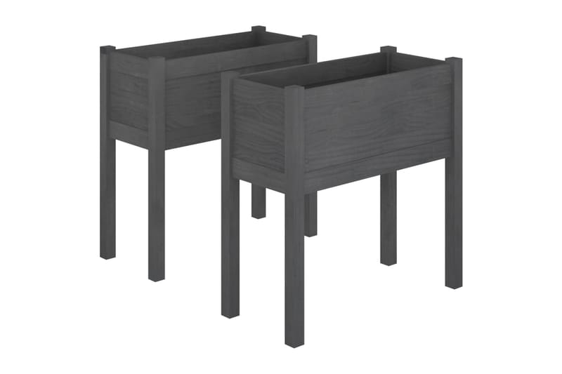 Puutarhan kukkalaatikot 2 kpl harmaa 70x31x70cm täysi mänty - Harmaa - Puutarhakalusteet - Tarvikkeet ulos - Muut puutarhatarvikkeet - Ruukut ulkokäyttöön