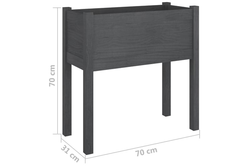 Puutarhan kukkalaatikot 2 kpl harmaa 70x31x70cm täysi mänty - Harmaa - Puutarhakalusteet - Tarvikkeet ulos - Muut puutarhatarvikkeet - Ruukut ulkokäyttöön