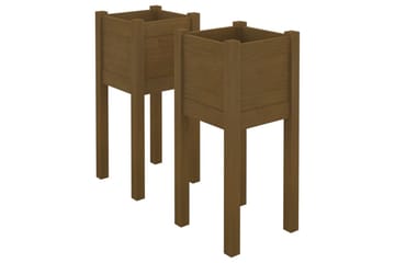 Puutarhan kukkalaatikot 2 kpl hunajanruskea 31x31x70 cm mänt - Ruskea - Puutarhakalusteet - Tarvikkeet ulos - Muut puutarhatarvikkeet - Ruukut ulkokäyttöön