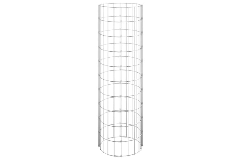 Pyöreä kivikori/kukkalaatikko galvanoitu teräs Ã˜30x100 cm - Hopea - Puutarhakalusteet - Tarvikkeet ulos - Muut puutarhatarvikkeet - Ruukut ulkokäyttöön
