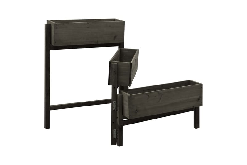 Taitettava kukkalaatikko harmaa 60x14x75 cm täysi kuusi - Harmaa - Puutarhakalusteet - Tarvikkeet ulos - Muut puutarhatarvikkeet - Ruukut ulkokäyttöön