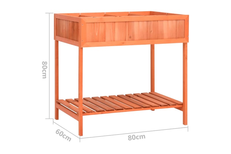 Yrttilaatikko 80x60x80 cm täysi kuusi - Ruskea - Puutarhakalusteet - Tarvikkeet ulos - Muut puutarhatarvikkeet - Ruukut ulkokäyttöön