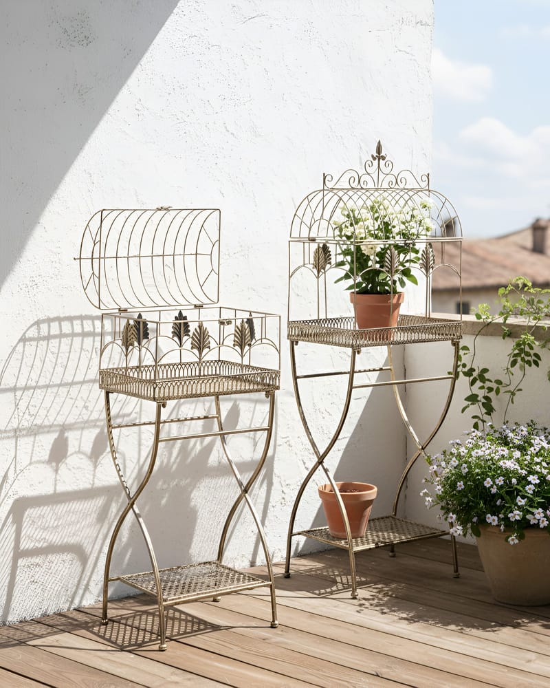 Setti 2 hyllyä ulos Sicily 43/37 cm 30/27 cm - Musta - Puutarhakalusteet - Tarvikkeet ulos - Muut puutarhatarvikkeet - Hylly ulkokäyttöön