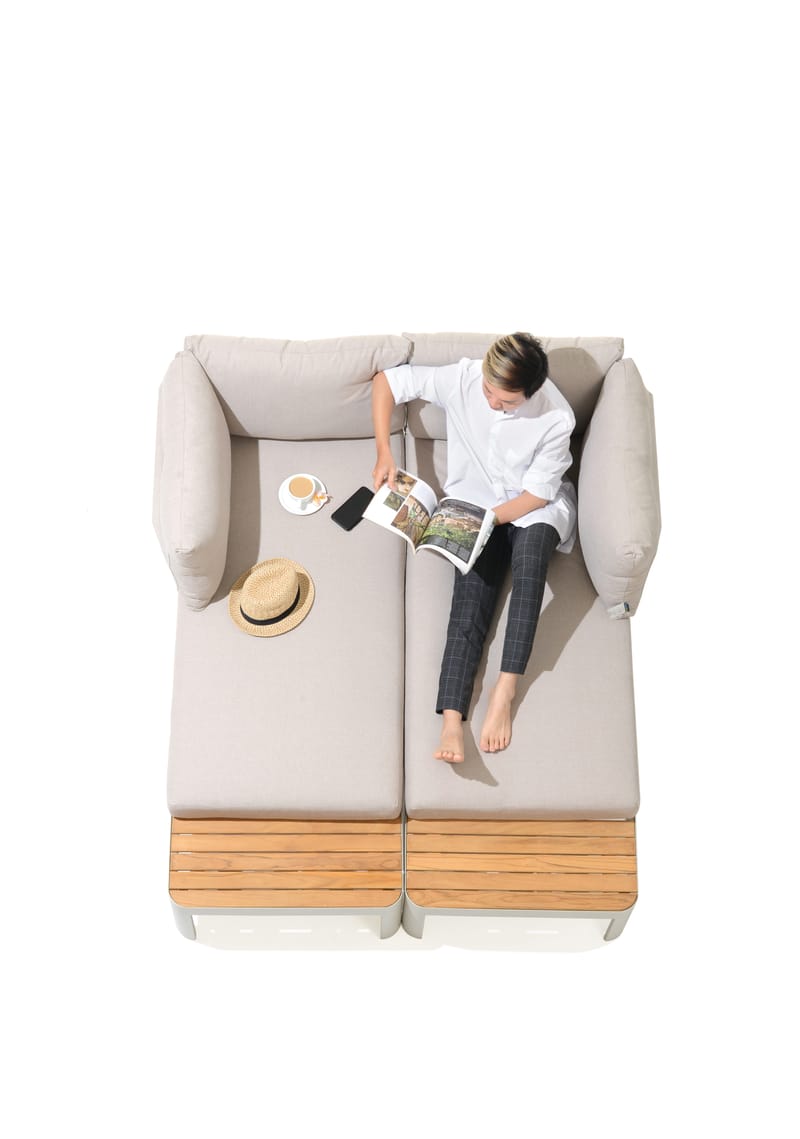 Portals Ulkomodulisetti 2× 2-istuttavat sohvat - Korallihiekka - Puutarhakalusteet - Terassiryhmät - Oleskeluryhmät