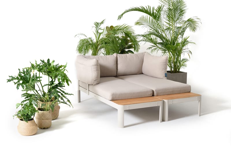 Portals Ulkomodulisetti 2× 2-istuttavat sohvat - Korallihiekka - Puutarhakalusteet - Terassiryhmät - Oleskeluryhmät