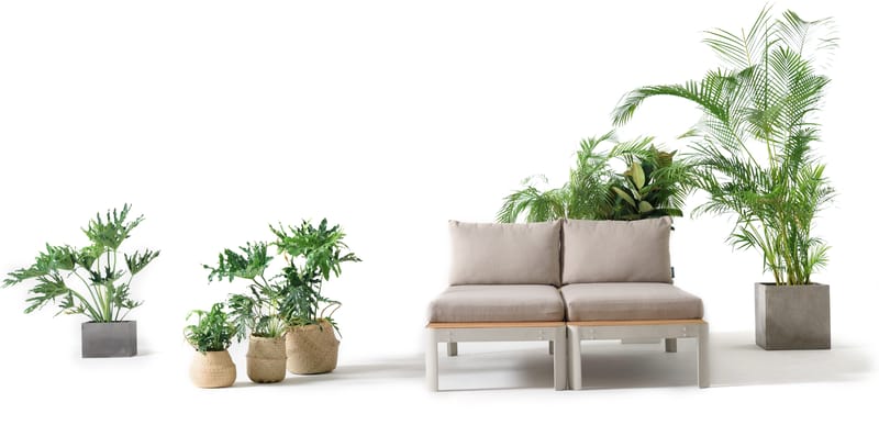 Portals Ulkomodulisetti 2× 2-istuttavat sohvat - Korallihiekka - Puutarhakalusteet - Terassiryhmät - Oleskeluryhmät