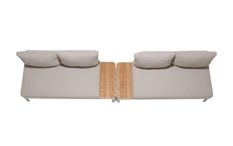 Portals Ulkomodulisetti 2× 2-istuttavat sohvat - Korallihiekka - Puutarhakalusteet - Terassiryhmät - Oleskeluryhmät