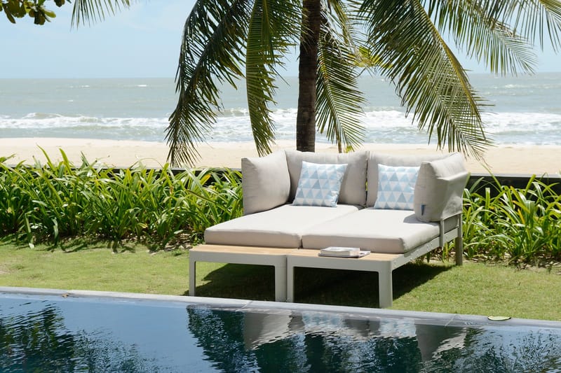 Portals Ulkomodulisetti 2× 2-istuttavat sohvat - Korallihiekka - Puutarhakalusteet - Terassiryhmät - Oleskeluryhmät