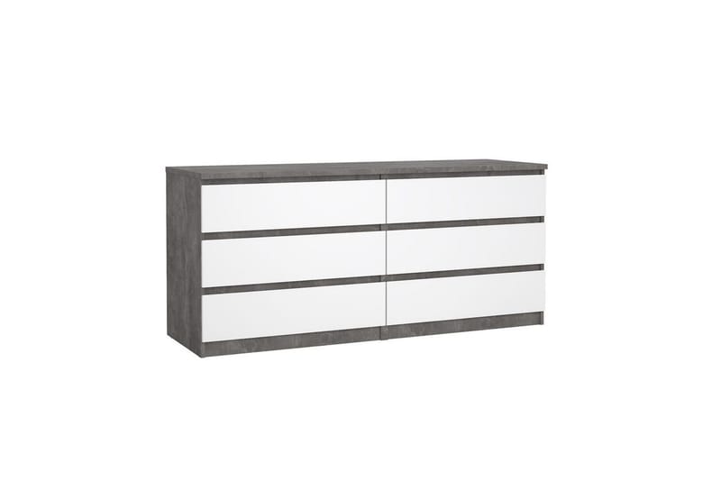 Salomns-lipasto 70,1 cm - Oksidibetoni/valkoinen korkeakiilto - Säilytys - Säilytyskalusteet - Lipasto