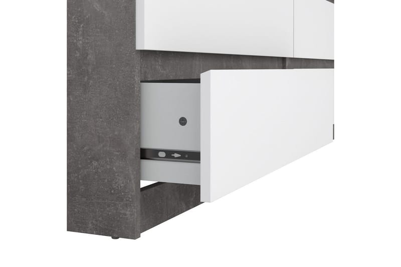 Salomns-lipasto 70,1 cm - Oksidibetoni/valkoinen korkeakiilto - Säilytys - Säilytyskalusteet - Lipasto