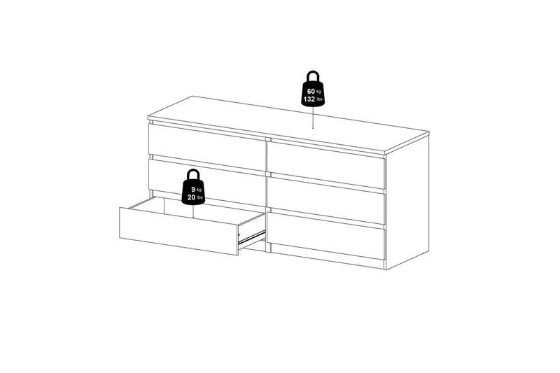 Salomns-lipasto 70,1 cm - Oksidibetoni/valkoinen korkeakiilto - Säilytys - Säilytyskalusteet - Lipasto