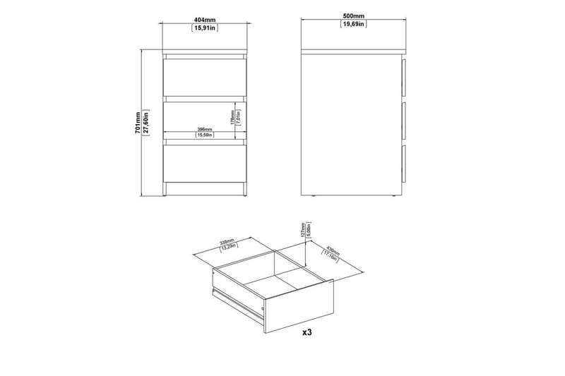 Salomns Lipasto 70,1 cm - Valkoinen - Säilytys - Säilytyskalusteet - Lipasto