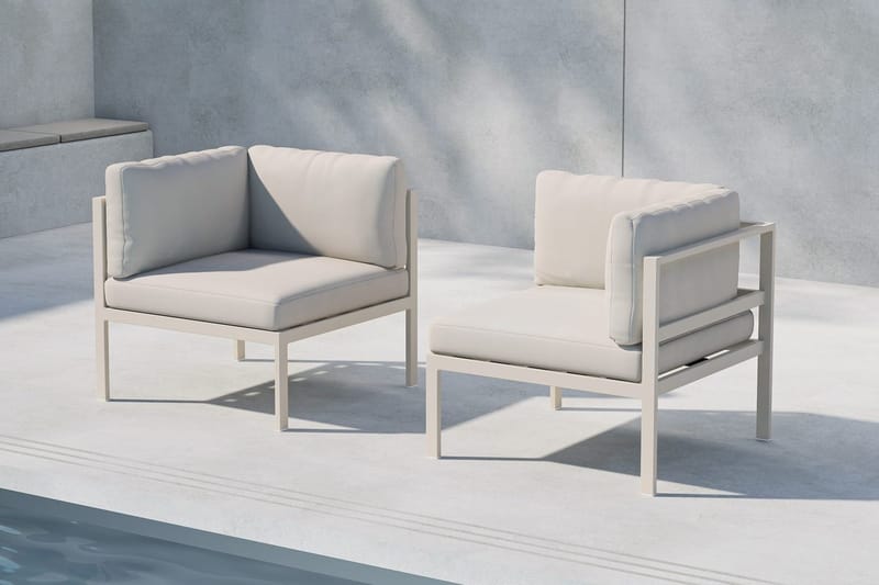 Copacabana kulmamoduuli 74 cm ulkokäyttöön - Beige - Puutarhakalusteet - Tarvikkeet ulos - Tee se itse-moduulit - Kulmamoduuli ulkosohva