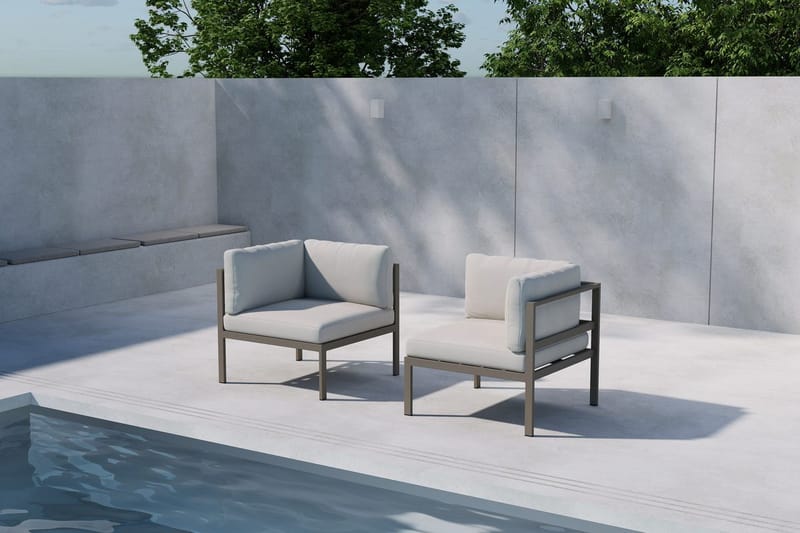 Copacabana kulmamoduuli 74 cm ulkokäyttöön, Ruskea