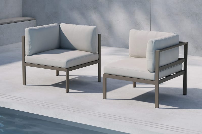 Copacabana kulmamoduuli 74 cm ulkokäyttöön - Ruskea - Puutarhakalusteet - Tarvikkeet ulos - Tee se itse-moduulit - Kulmamoduuli ulkosohva