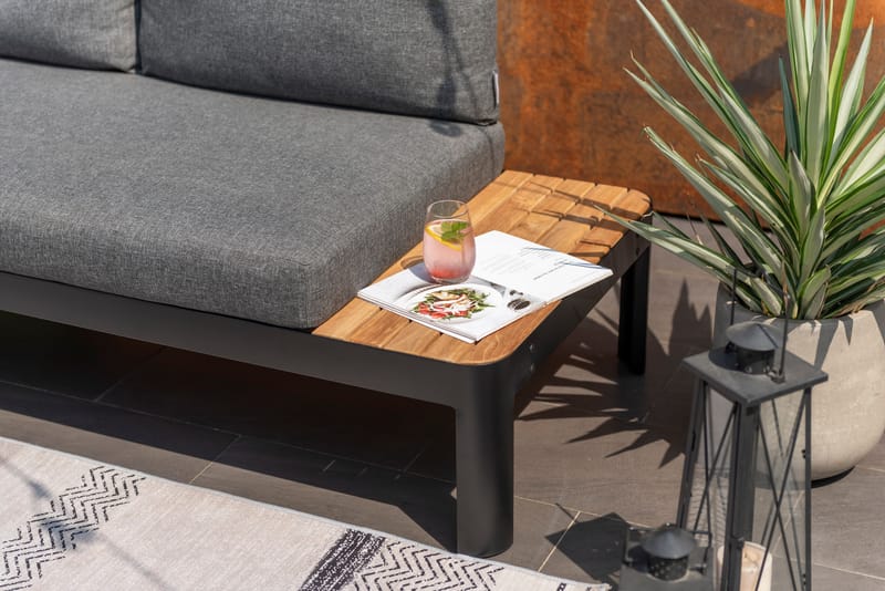 Portals Ulkomodulisohva 3-istuttava - Musta - Puutarhakalusteet - Terassiryhmät - Terassisohvat