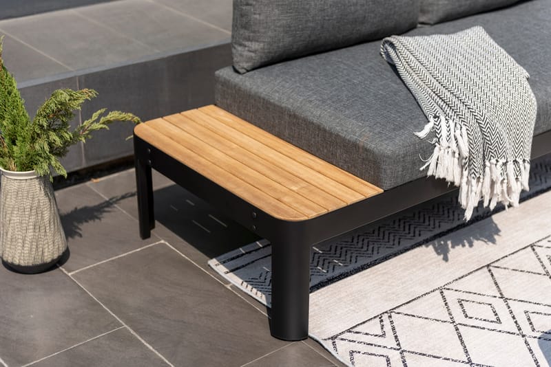 Portals Ulkomodulisohva 3-istuttava - Musta - Puutarhakalusteet - Terassiryhmät - Terassisohvat