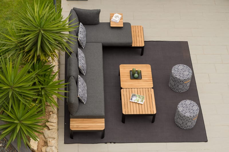 Portals Ulkomodulisohva 3-istuttava - Musta - Puutarhakalusteet - Terassiryhmät - Terassisohvat