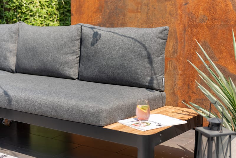 Portals Ulkomodulisohva 3-istuttava - Musta - Puutarhakalusteet - Terassiryhmät - Terassisohvat