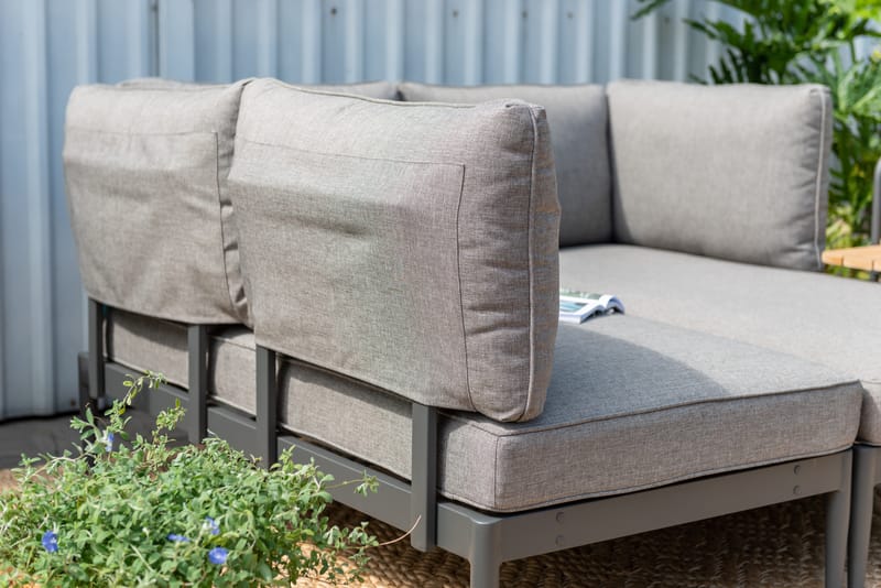 TOPAZ Ulko L-sohva 4-istuttava - Magnesiumharmaa - Puutarhakalusteet - Terassiryhmät - Terassisohvat