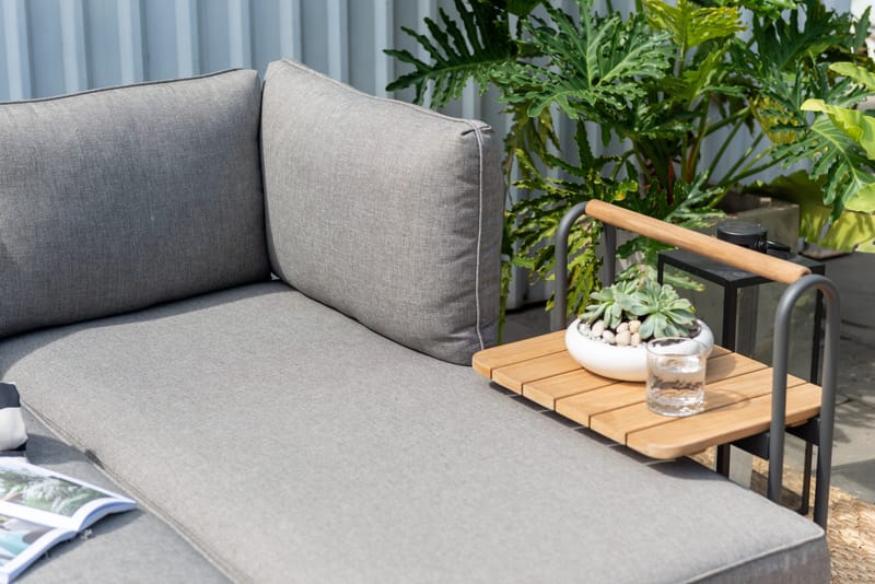 TOPAZ Ulko L-sohva 4-istuttava - Magnesiumharmaa - Puutarhakalusteet - Terassiryhmät - Terassisohvat