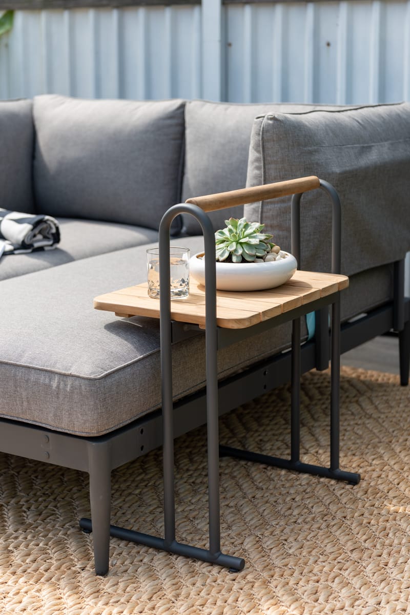 TOPAZ Ulko L-sohva 4-istuttava - Magnesiumharmaa - Puutarhakalusteet - Terassiryhmät - Terassisohvat