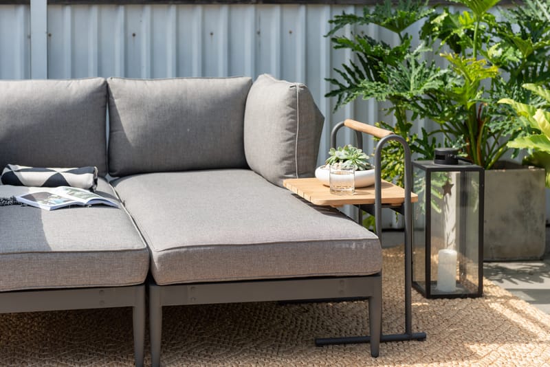 TOPAZ Ulko L-sohva 4-istuttava - Magnesiumharmaa - Puutarhakalusteet - Terassiryhmät - Terassisohvat