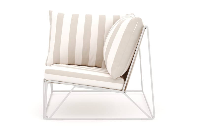 Usteryd Kulmamoduuli Ulkokäyttöön - Beige/Raidallinen - Puutarhakalusteet - Tarvikkeet ulos - Tee se itse-moduulit - Kulmamoduuli ulkosohva