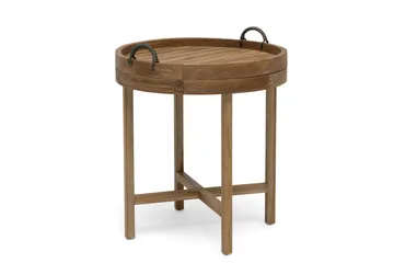 Hillerstorp Himmelsnäs pyöreä sivupöytä tarjotinpöytä / ulkopöytä ja apupöytä ulkokäyttöön 60 cm puu - Ruskea - Puutarhakalusteet - Terassipöydät - Sivupöydät ulos