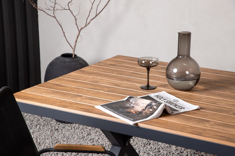 Ruokapöytä Garcia 100x200 cm - Musta - Puutarhakalusteet - Terassipöydät - Ruokapöytä terassille