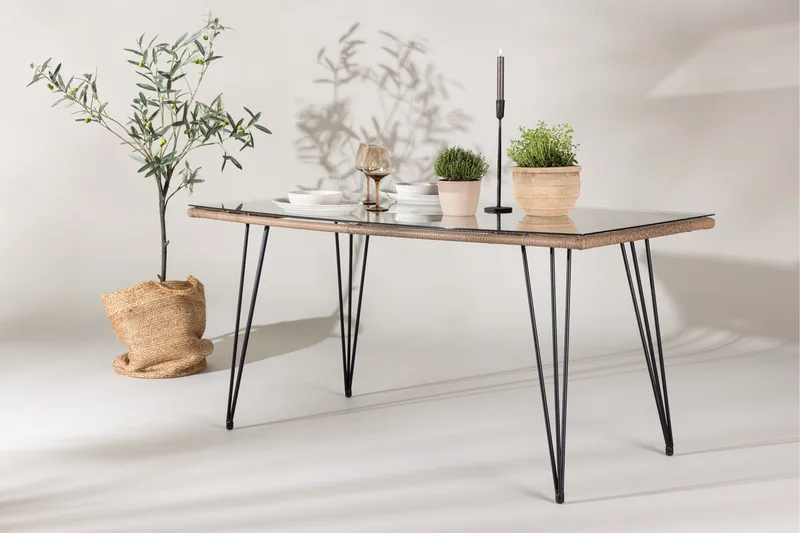 Ruokapöytä Viga 90x160 cm Ruskea - Puutarhakalusteet - Terassipöydät - Ruokapöytä terassille