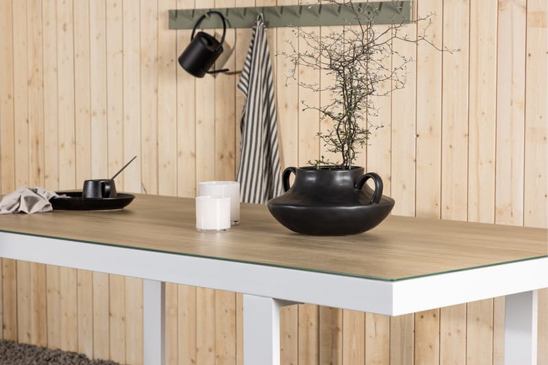 Ruokapöytä Merlo 90x200 cm - Valkoinen - Puutarhakalusteet - Terassipöydät - Ruokapöytä terassille