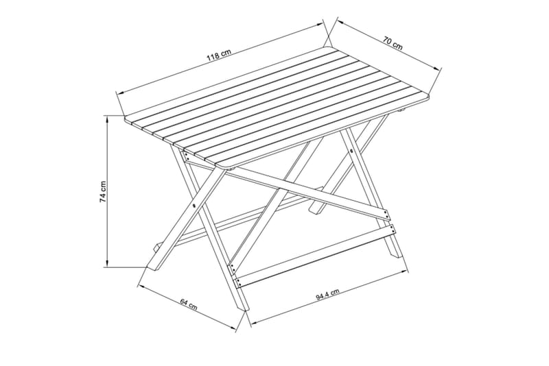 118x70x74cm - Puutarhakalusteet - Terassipöydät - Ruokapöytä terassille