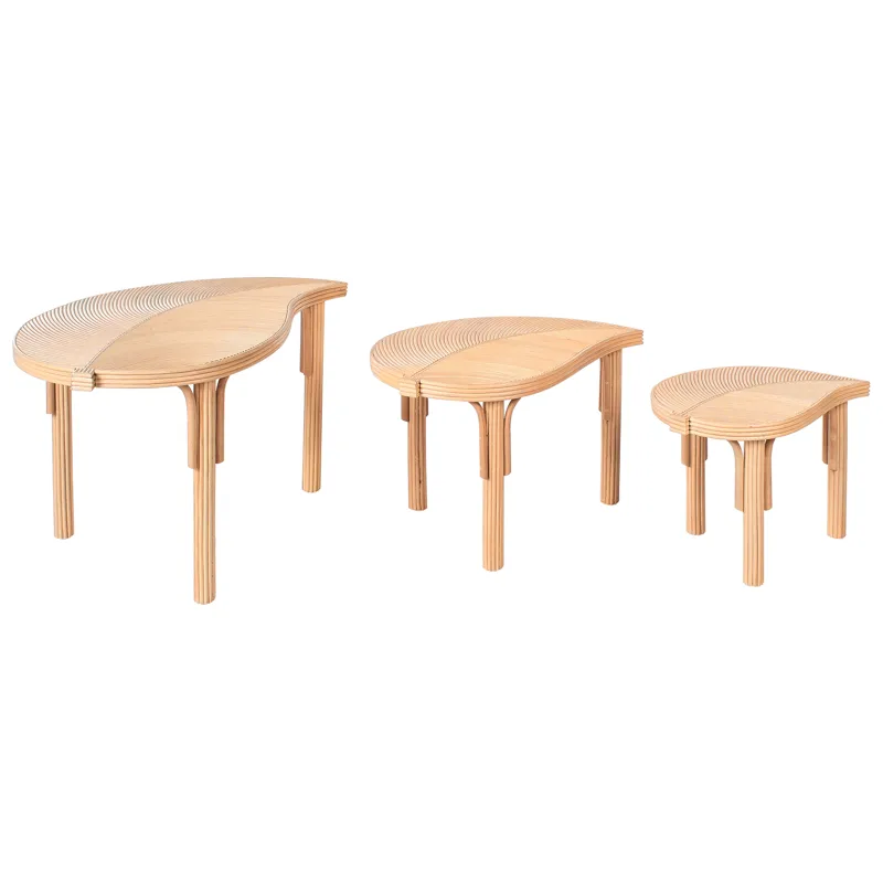 3 ulkosohvapöydän setti Paralia rottinki, Luonnonvärinen/Beige