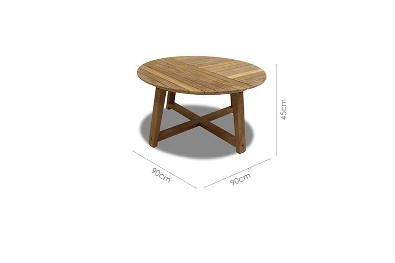 Agate Ulkopöytä Pyöreä sohvapöytä Ø 90 cm - Puu - Puutarhakalusteet - Terassipöydät - Sohvapöytä ulos & loungepöytä