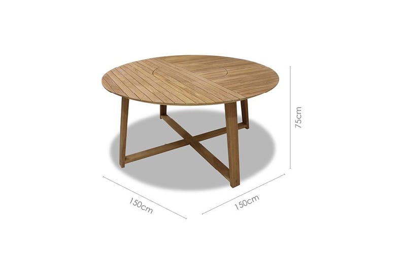 Agate Ulkopöytä Pyöreä Ø 150 cm - Puu - Puutarhakalusteet - Terassipöydät - Ruokapöytä terassille