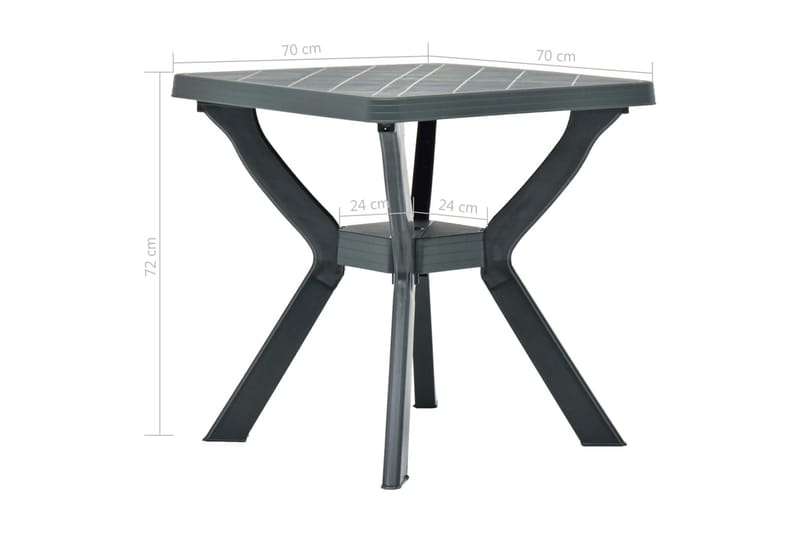 Bistropöytä vihreä 70x70x72 cm muovi - Vihreä - Puutarhakalusteet - Terassipöydät - Apupöytä & tarjotinpöytä ulos