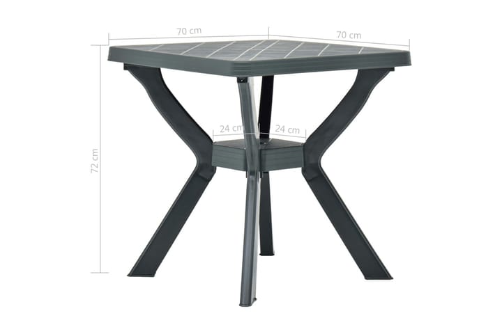 Bistropöytä vihreä 70x70x72 cm muovi - Vihreä - Apupöytä & tarjotinpöytä ulos