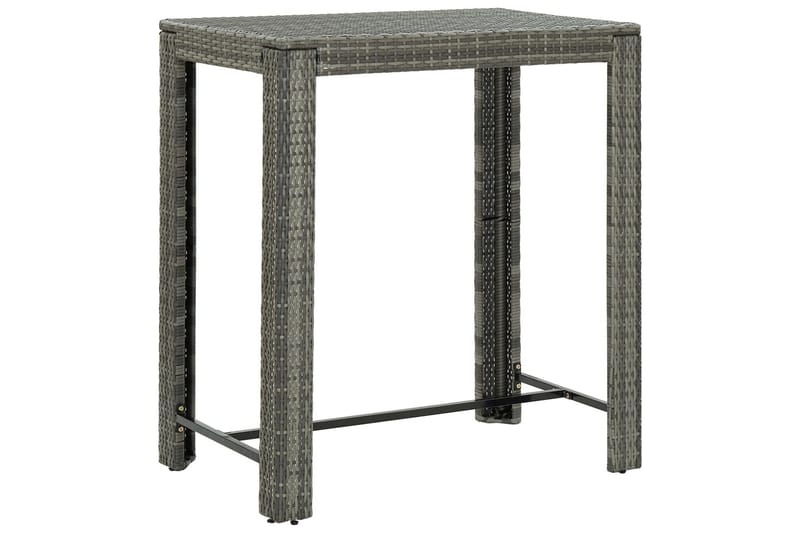 Puutarhan baaripöytä harmaa 100x60,5x110,5 cm polyrottinki - Harmaa - Puutarhakalusteet - Terassipöydät - Baaripöytä ulos