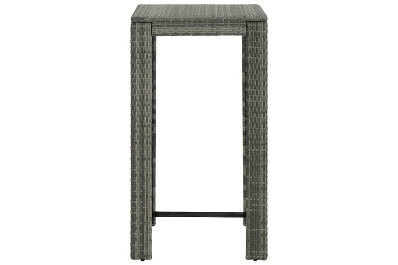 Puutarhan baaripöytä harmaa 60,5x60,5x110,5 cm polyrottinki - Harmaa - Puutarhakalusteet - Terassipöydät - Baaripöytä ulos