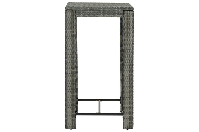 Puutarhan baaripöytä harmaa 60,5x60,5x110,5 cm polyrottinki - Harmaa - Puutarhakalusteet - Terassipöydät - Baaripöytä ulos