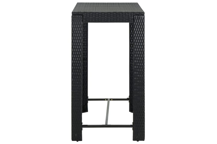 Puutarhan baaripöytä musta 100x60,5x110,5 cm polyrottinki - Musta - Baaripöytä ulos