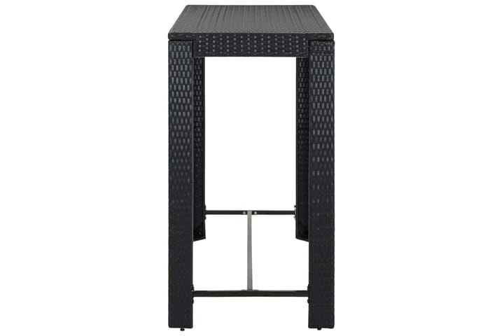 Puutarhan baaripöytä musta 140,5x60,5x110,5 cm polyrottinki - Musta - Baaripöytä ulos