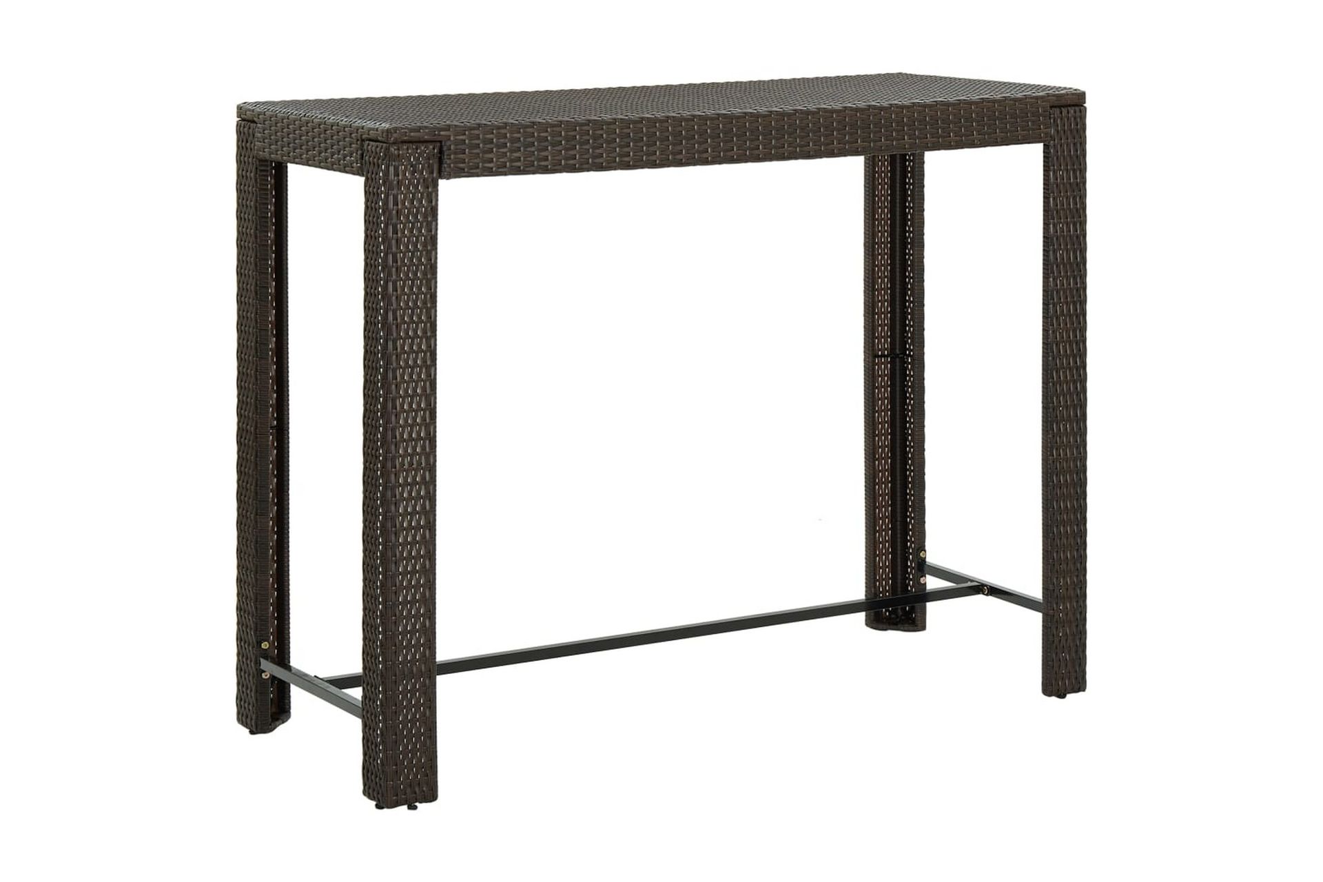 Puutarhan baaripöytä ruskea 140,5x60,5x110,5 cm polyrottinki - Ruskea - Puutarhakalusteet - Terassipöydät - Baaripöytä ulos