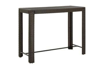 Puutarhan baaripöytä ruskea 140,5x60,5x110,5 cm polyrottinki - Ruskea - Puutarhakalusteet - Terassipöydät - Baaripöytä ulos