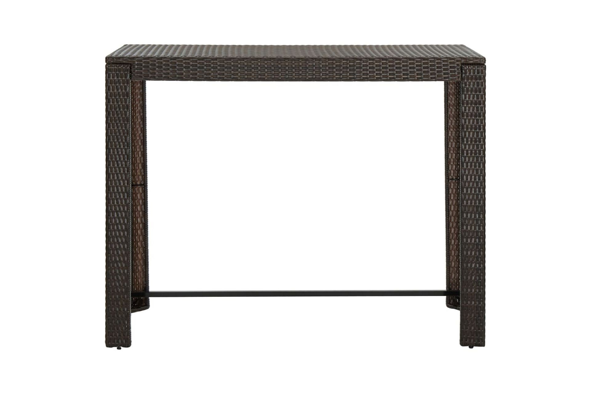 Puutarhan baaripöytä ruskea 140,5x60,5x110,5 cm polyrottinki - Ruskea - Puutarhakalusteet - Terassipöydät - Baaripöytä ulos