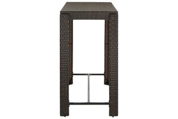 Puutarhan baaripöytä ruskea 140,5x60,5x110,5 cm polyrottinki - Ruskea - Puutarhakalusteet - Terassipöydät - Baaripöytä ulos