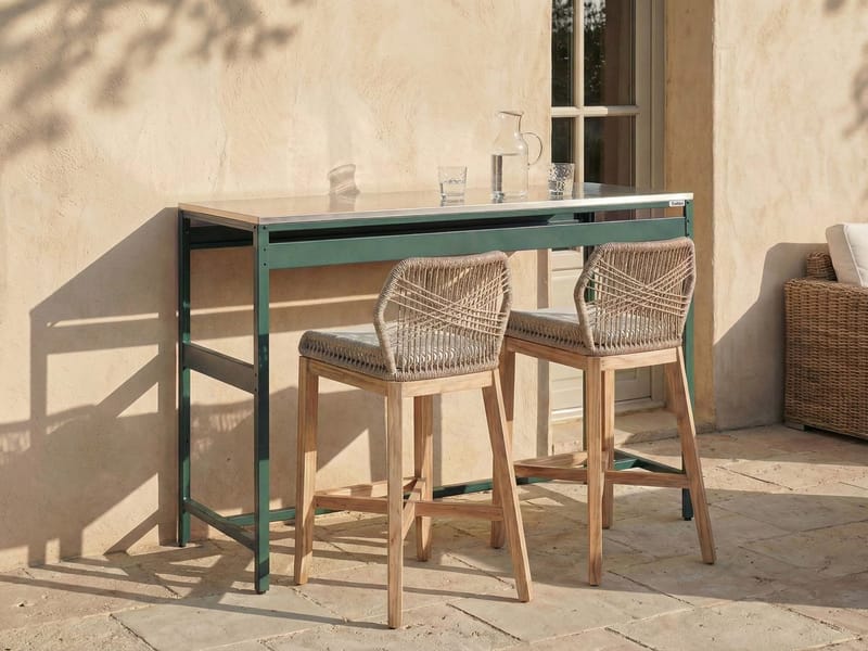 Baaripöytä ulkokäyttöön Maenza 120 cm - vihreä/musta - Puutarhakalusteet - Terassipöydät - Baaripöytä ulos