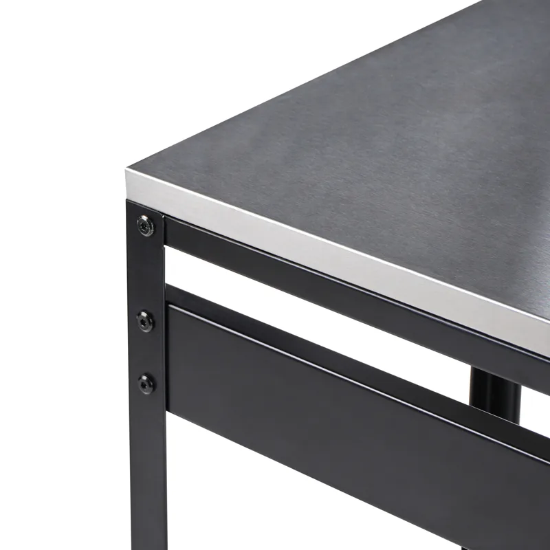 Baaripöytä ulkokäyttöön Maenza Teräs - musta/hopea - Puutarhakalusteet - Terassipöydät - Baaripöytä ulos