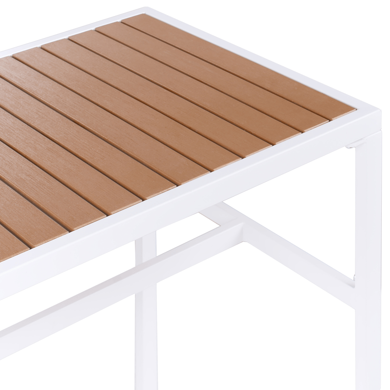 Baaripöytä ulos Avetrana 50x150 cm - Valkoinen/Ruskea - Puutarhakalusteet - Terassipöydät - Baaripöytä ulos